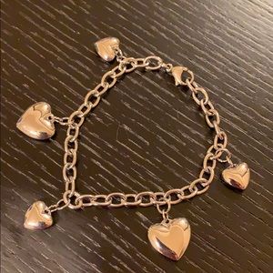 Silver 5 heart bracelet